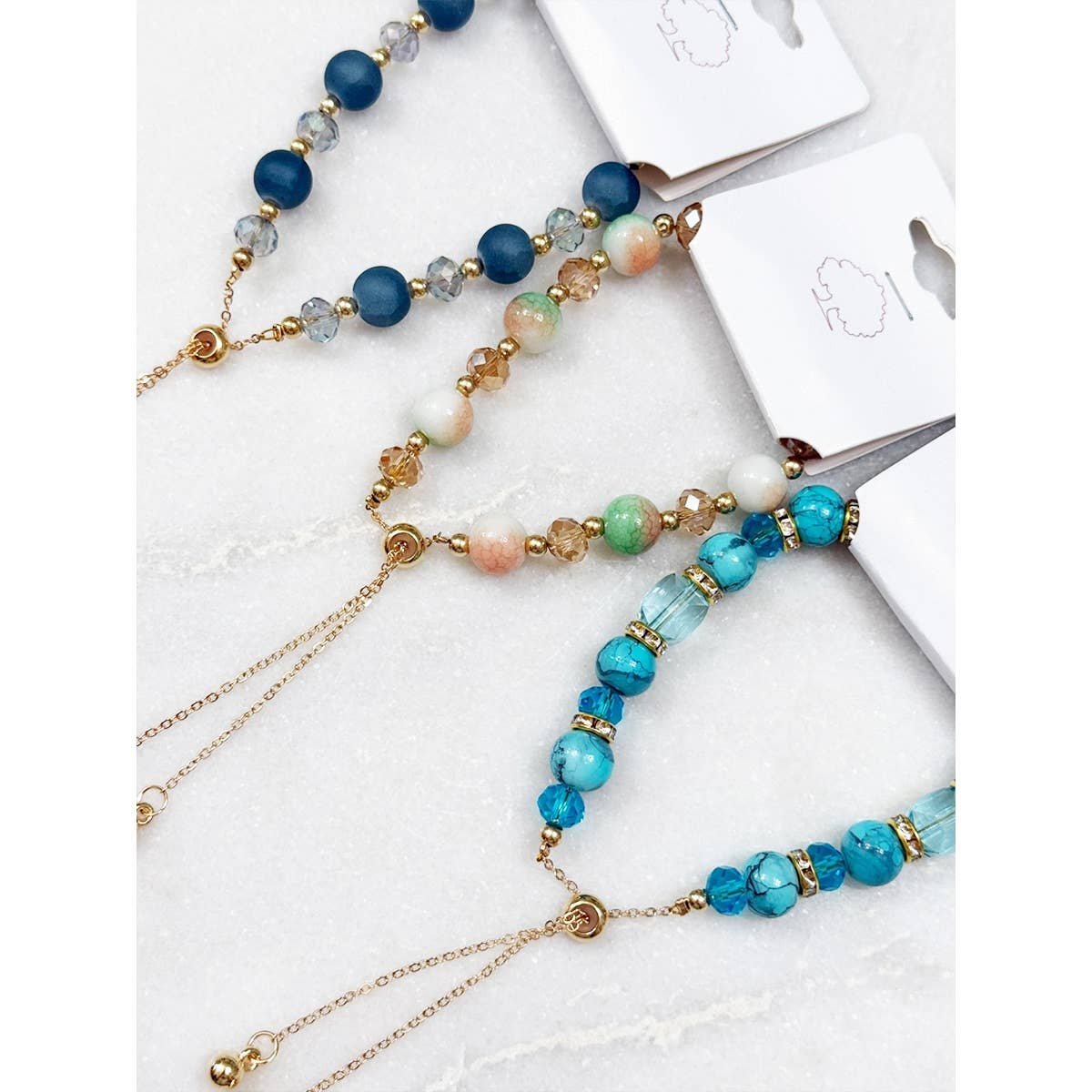 Adjustable Slider Mix Bead Bracelet