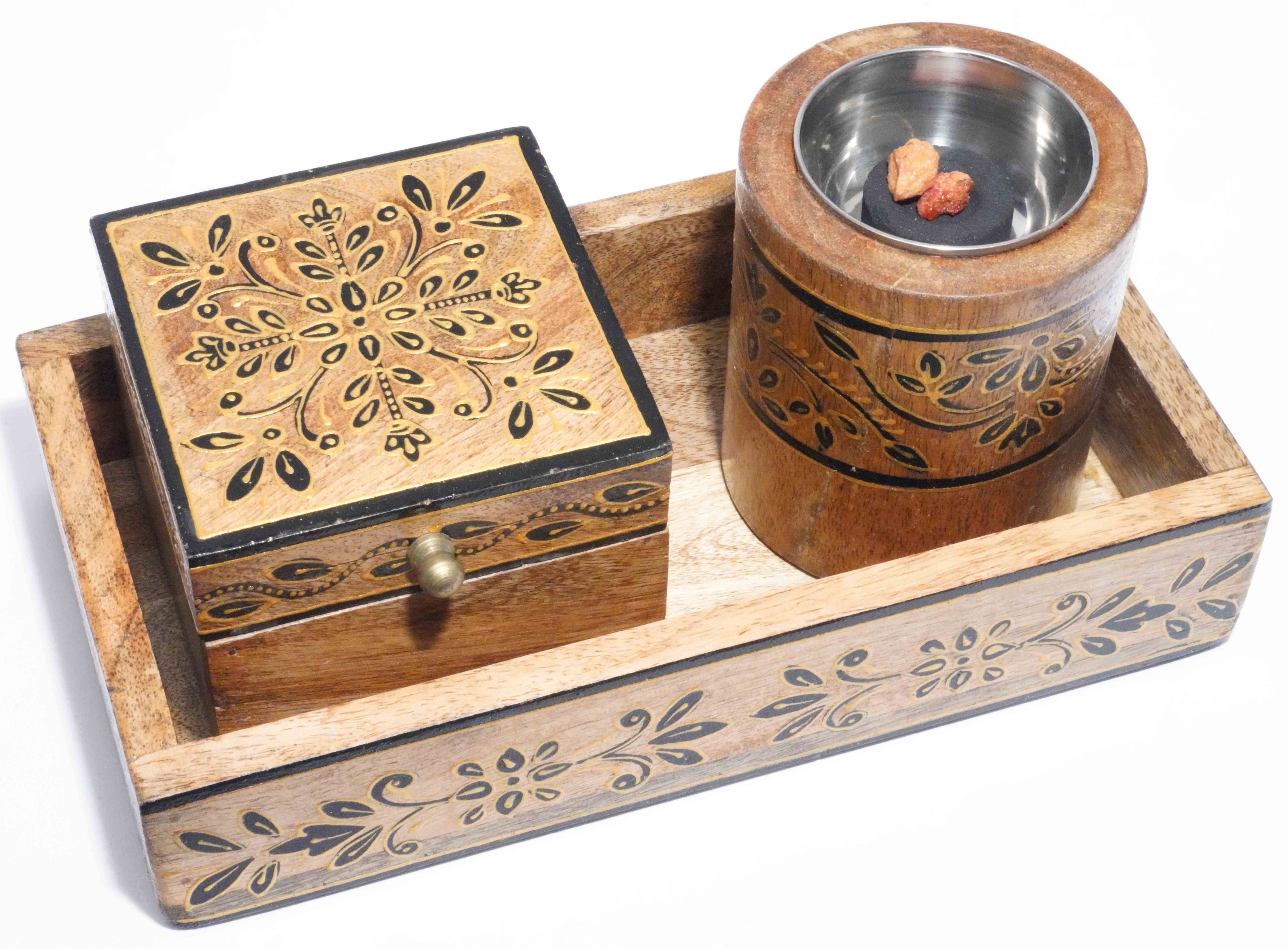 Resin Burner with box and tray gift set