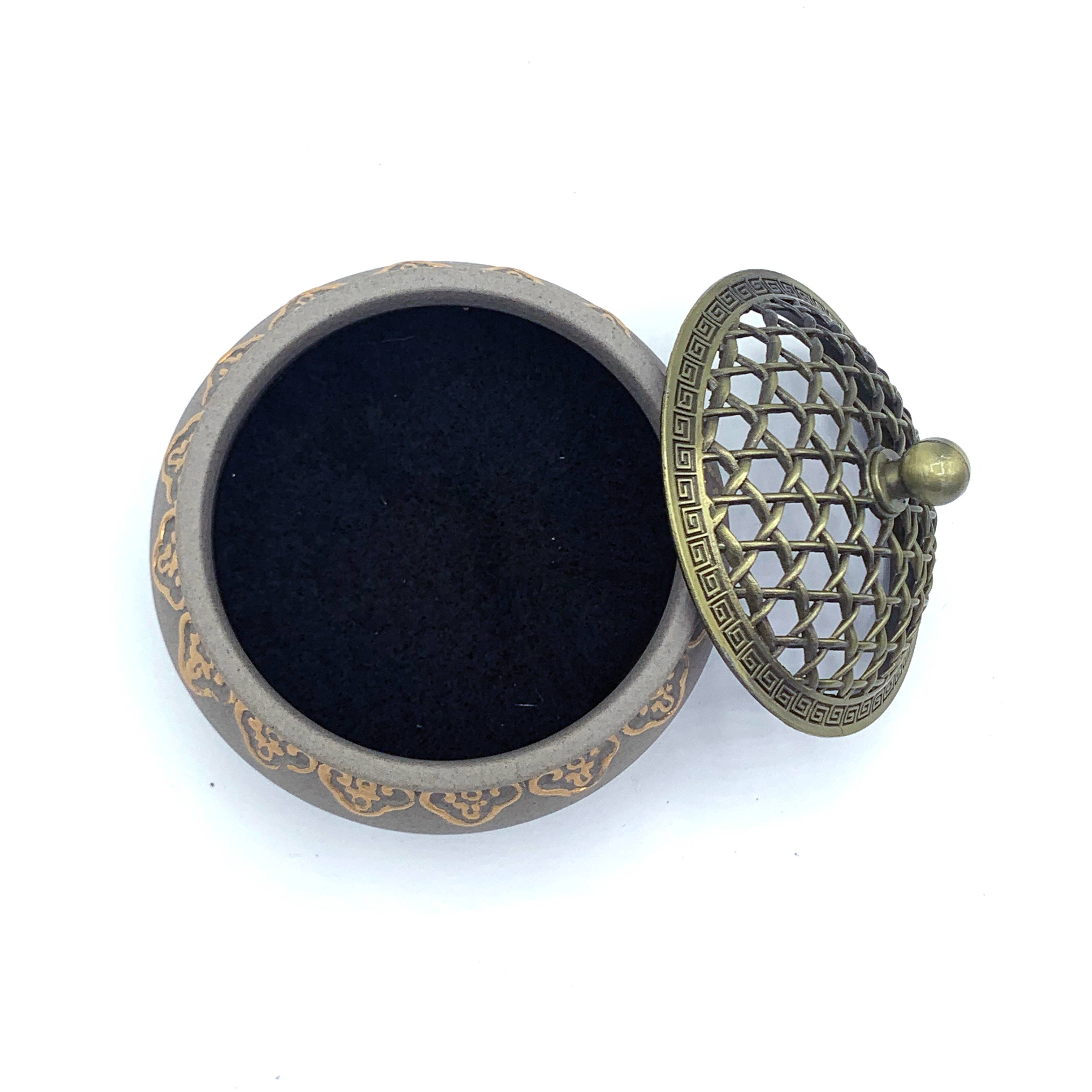 Charcoal Incense Burner, for resins, powders, & loose blends