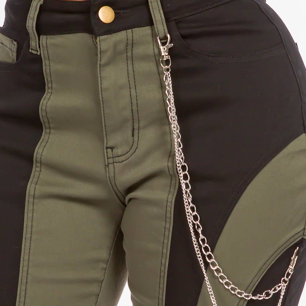 HIGH WAIST COLOR PATCH JOGGER PANTS-RJJ20630