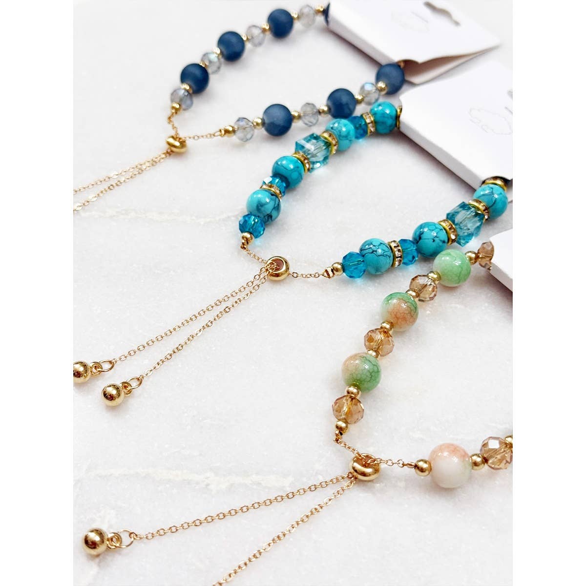 Adjustable Slider Mix Bead Bracelet