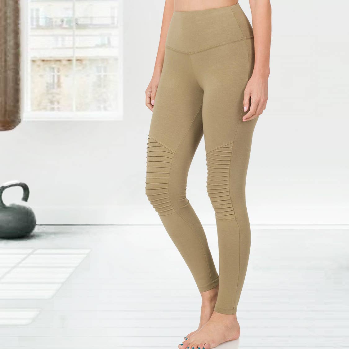 ",,... Premium Cotton Tummy Control Moto Leggings