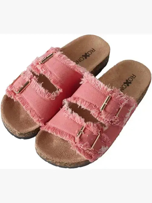 Women's Comfort Flat Sandals Double Buckle Adjustable Straps
