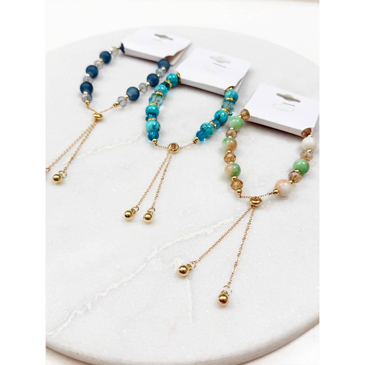 Adjustable Slider Mix Bead Bracelet