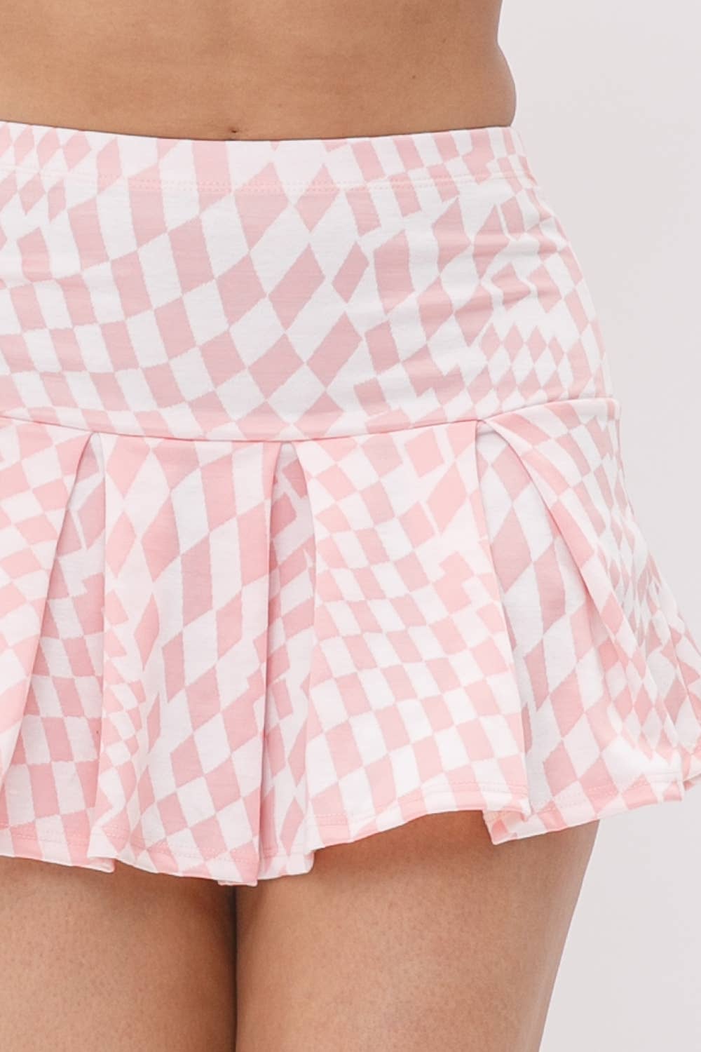 Checker Print Mini Skirt