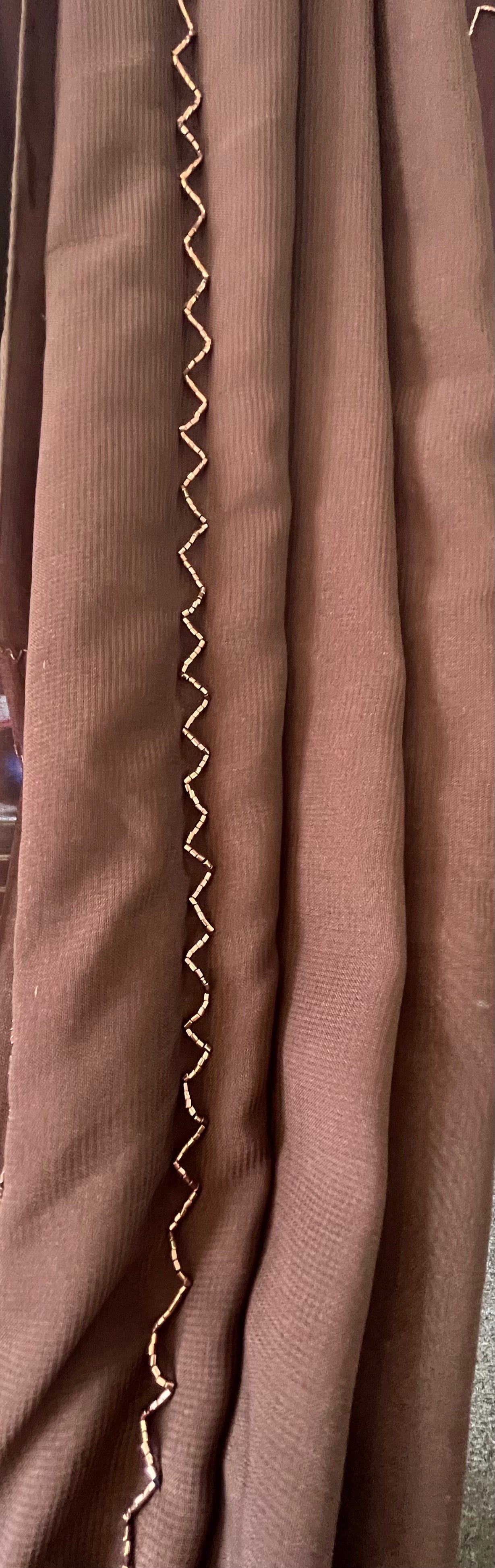 brown abaya bead work