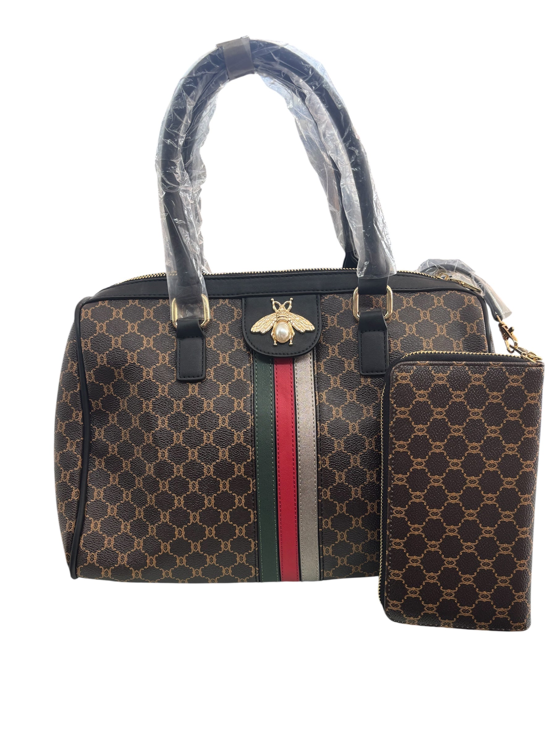 Handbag with straps and wallet
