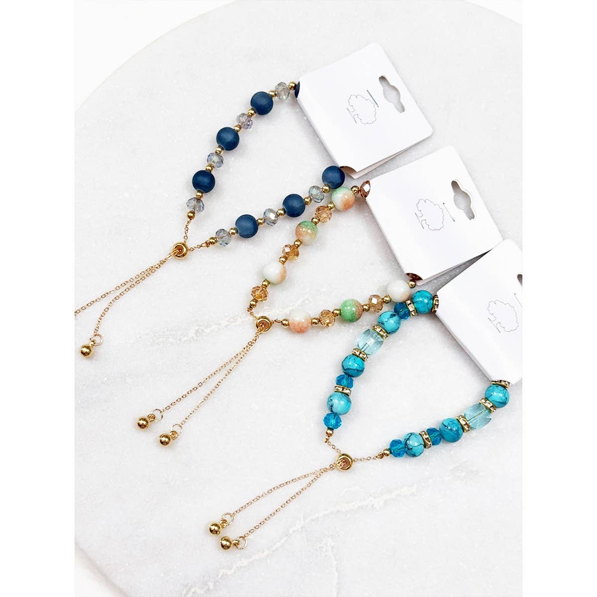 Adjustable Slider Mix Bead Bracelet