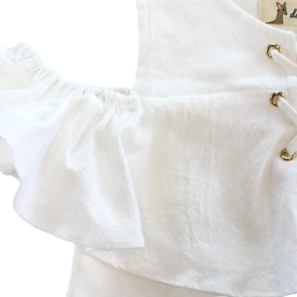Cold Shoulder Lacing Blouse (2 Colors)