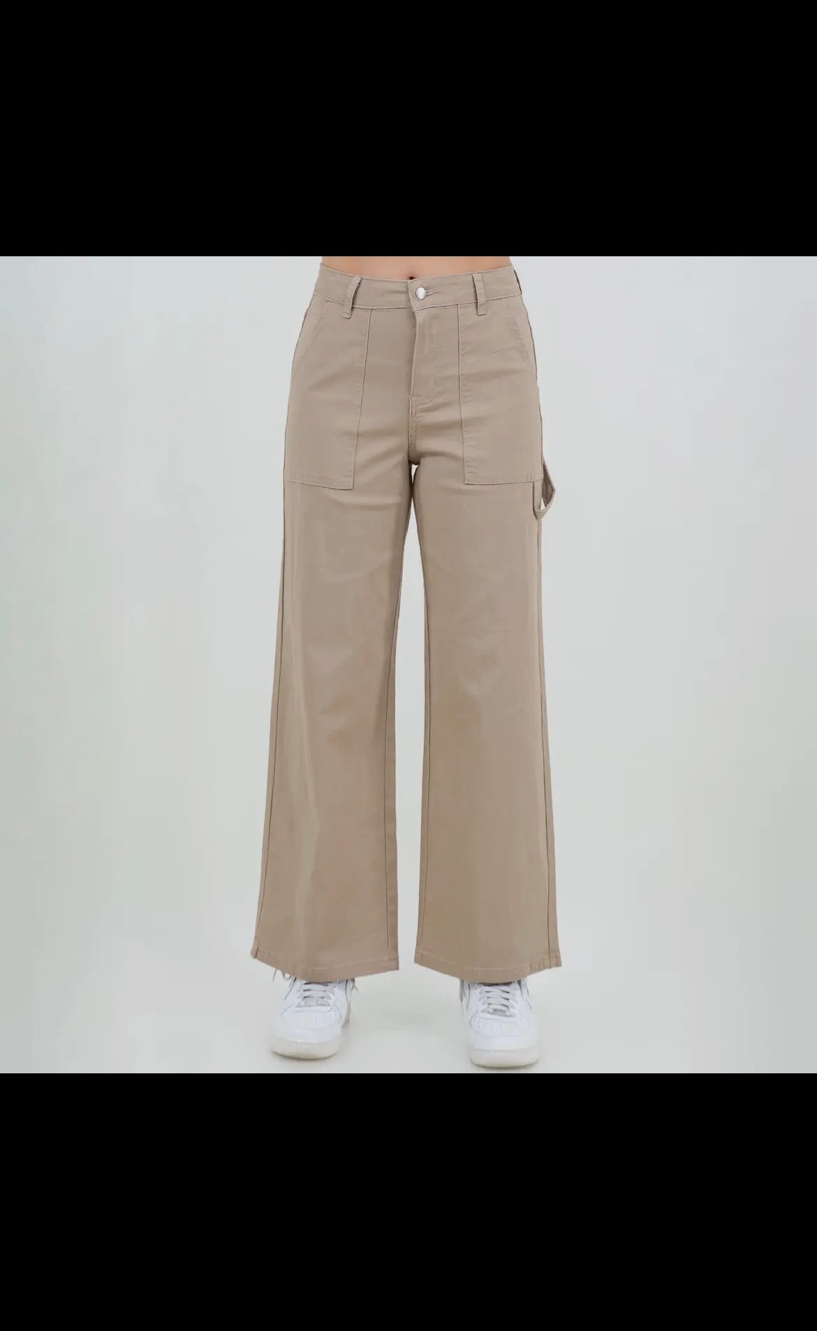 High waist wide leg straight pants