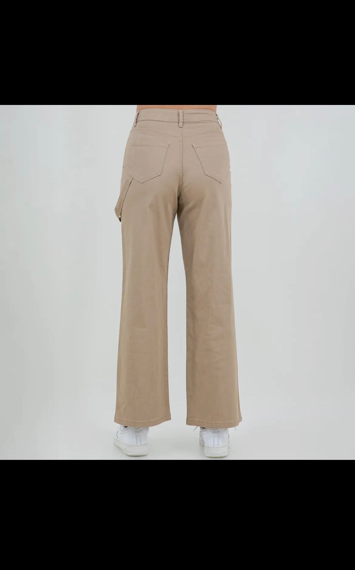 High waist wide leg straight pants