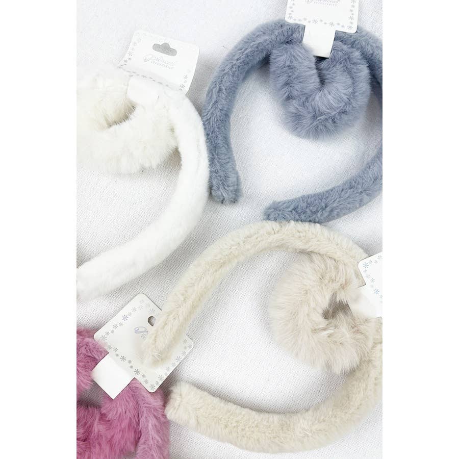 Soft Plushy Fuzzy Headband and Scrunchie Set