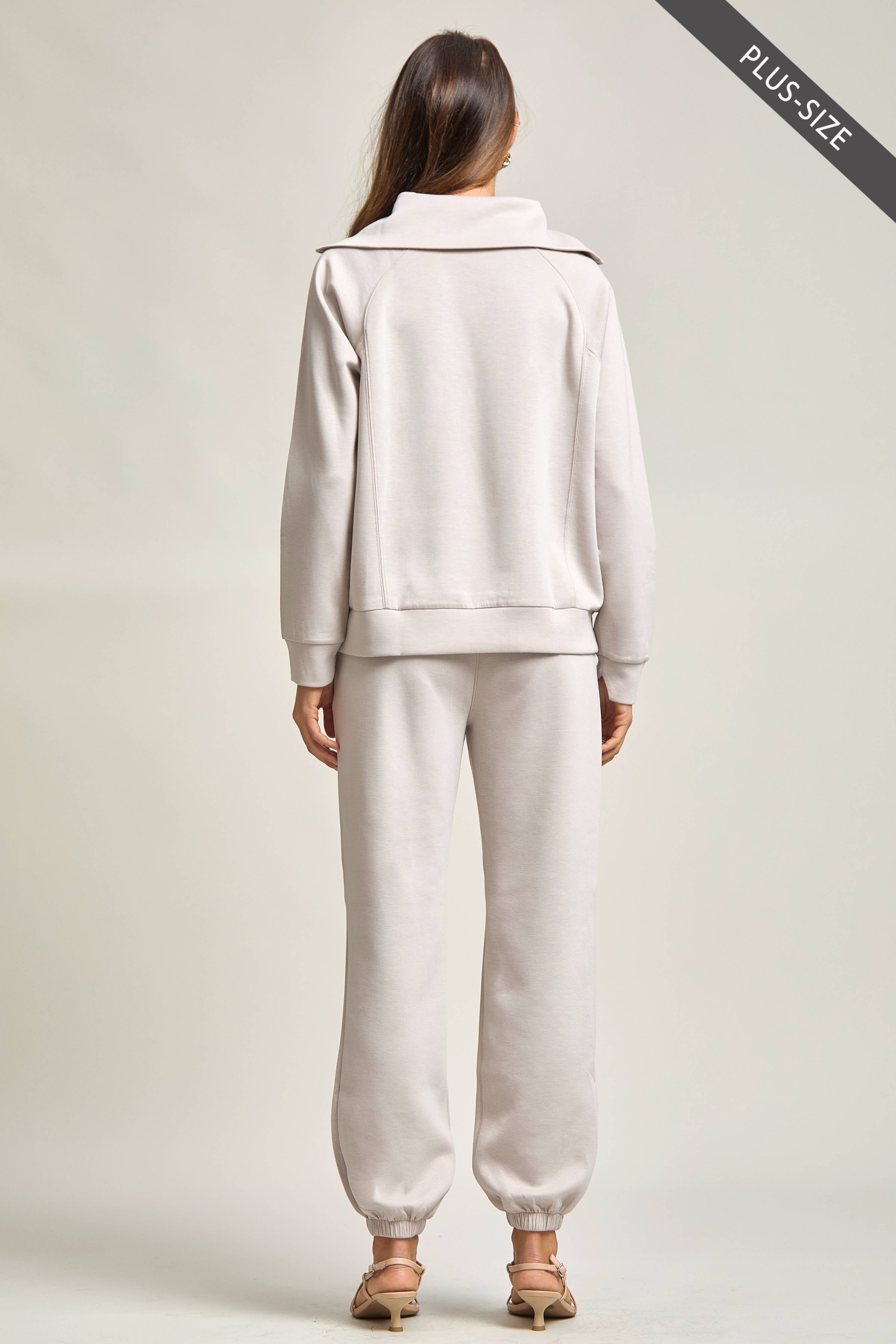 PLUS SIZE Quarter Zip Pullover + Jogger Modal Travel Set