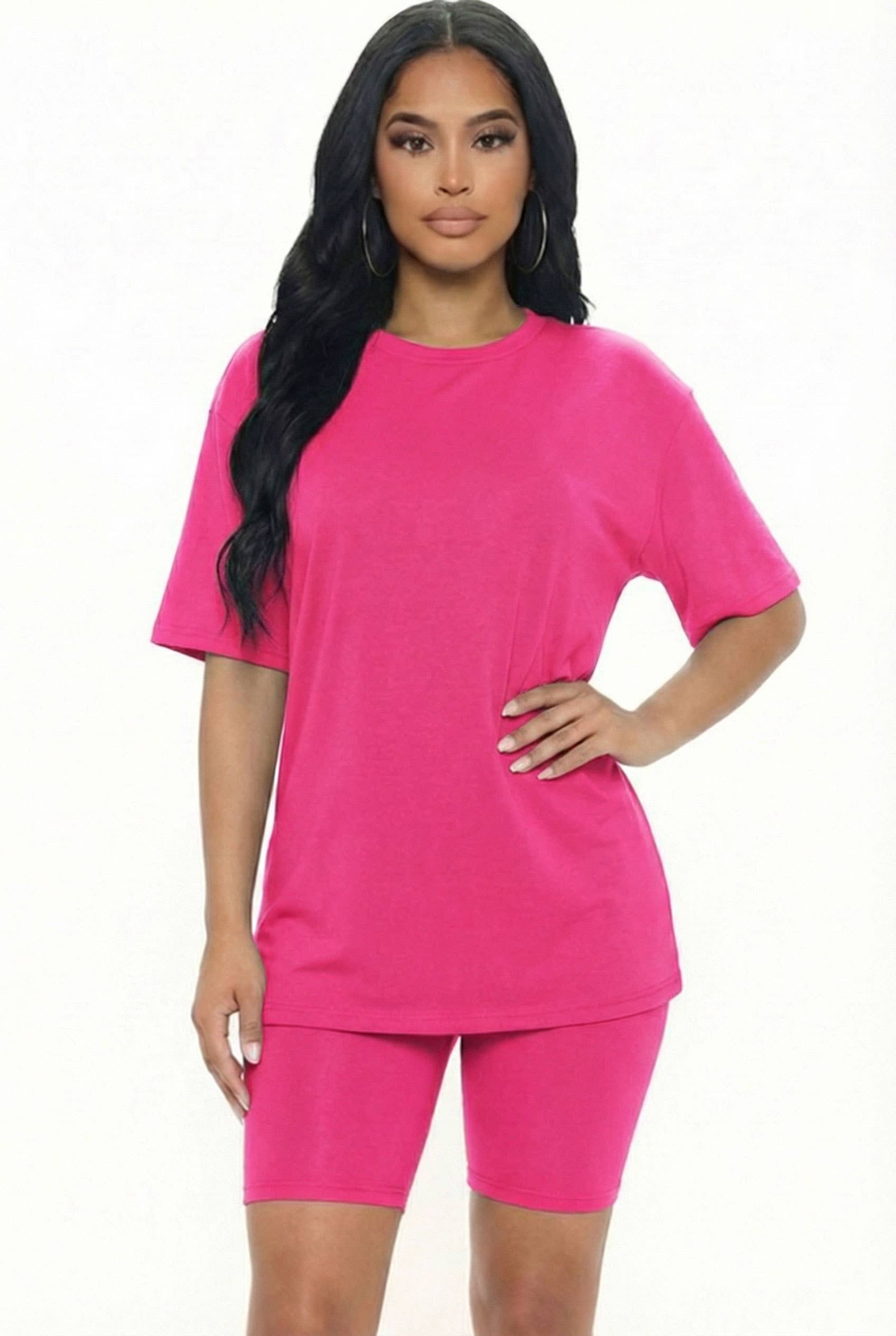 Loose Fit Top & Bike Shorts Set