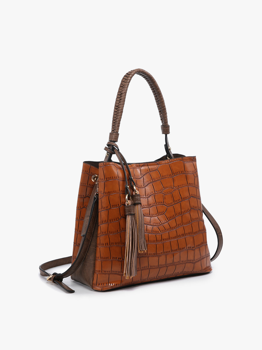 Olivia Crocodile Contrast Hobo bag