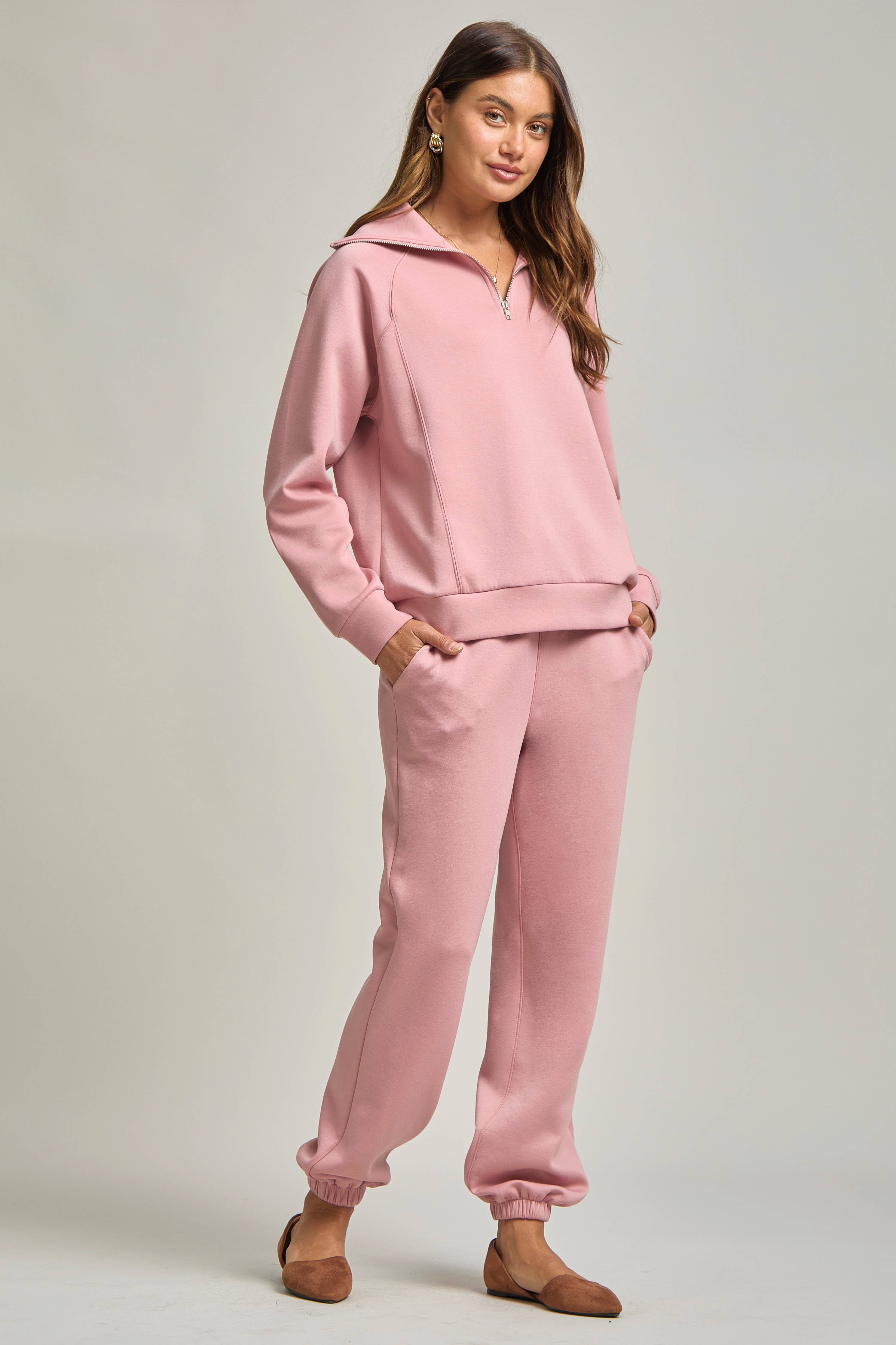 Quarter Zip Pullover + Jogger Modal Travel Set