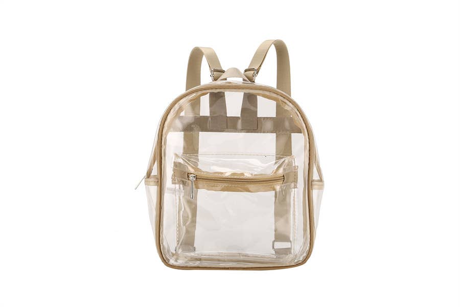 Ladies Plastic Clear See Thru Fashion Backpack