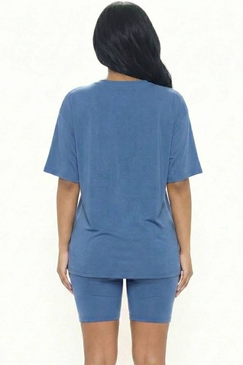 Loose Fit Top & Bike Shorts Set