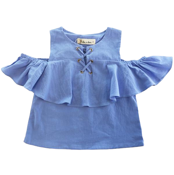 Cold Shoulder Lacing Blouse (2 Colors)