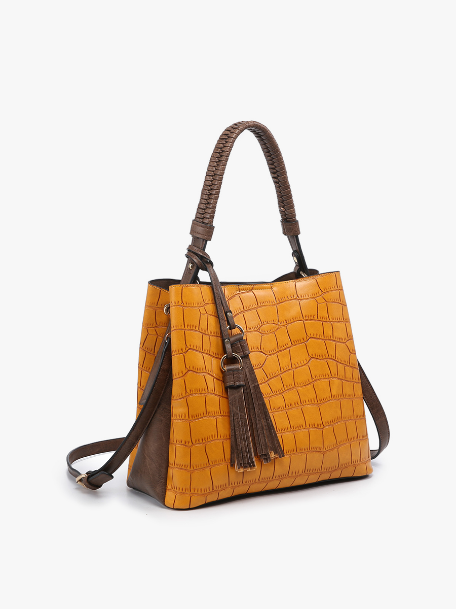 Olivia Crocodile Contrast Hobo bag