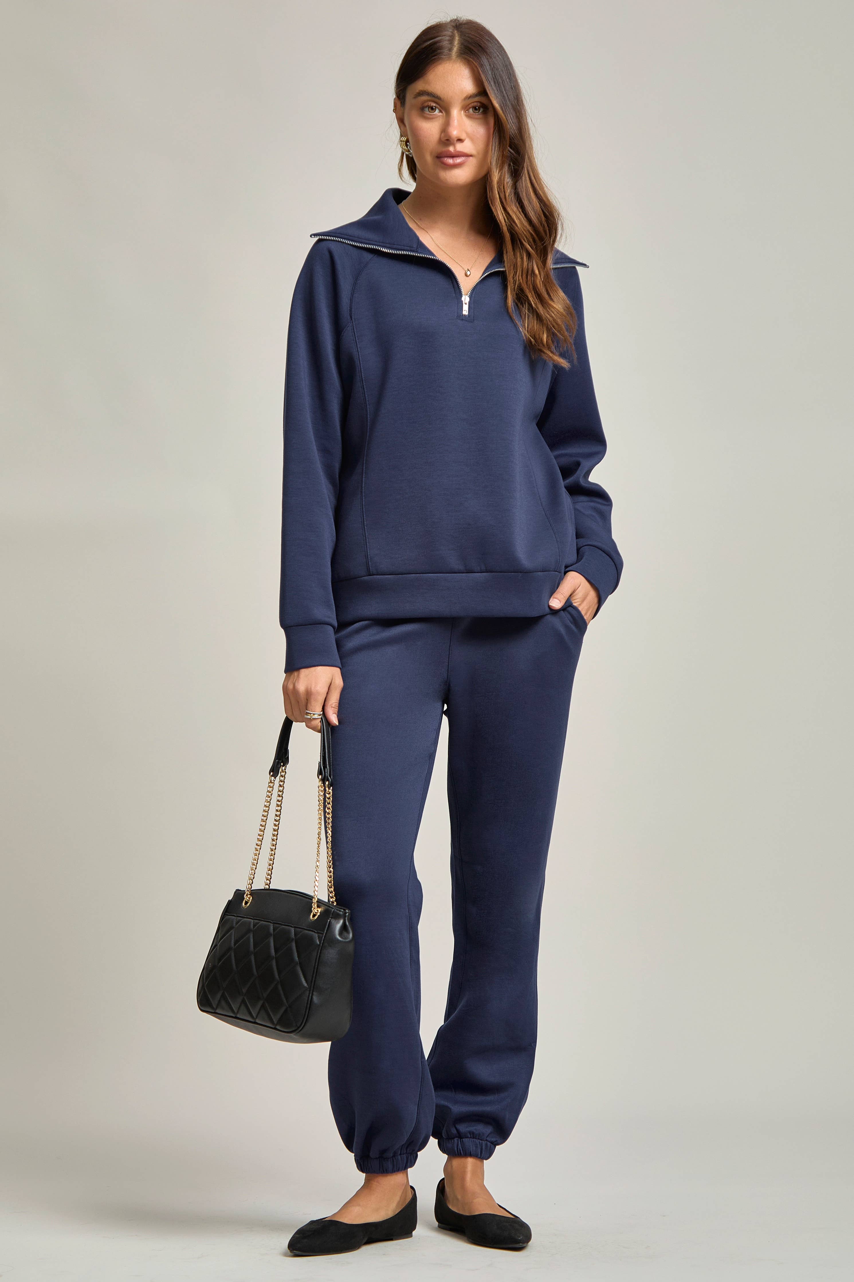 Quarter Zip Pullover + Jogger Modal Travel Set