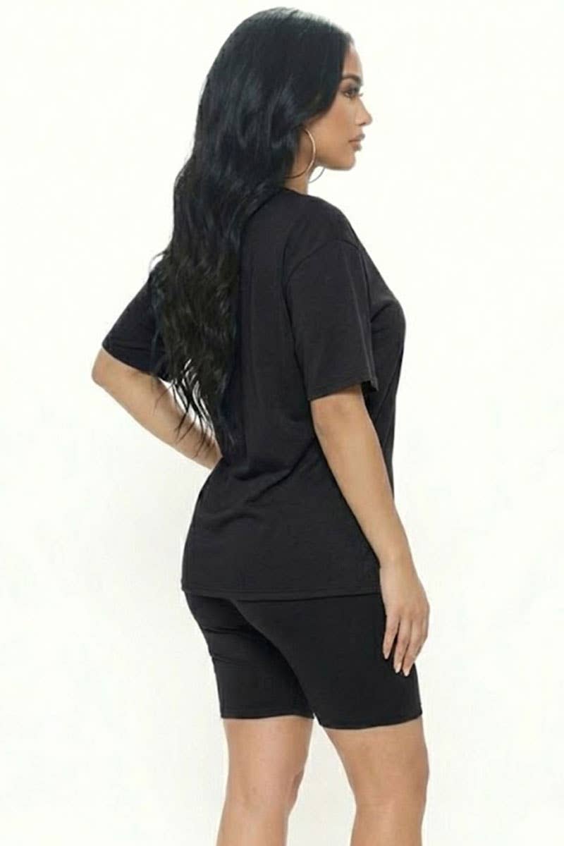 Loose Fit Top & Bike Shorts Set
