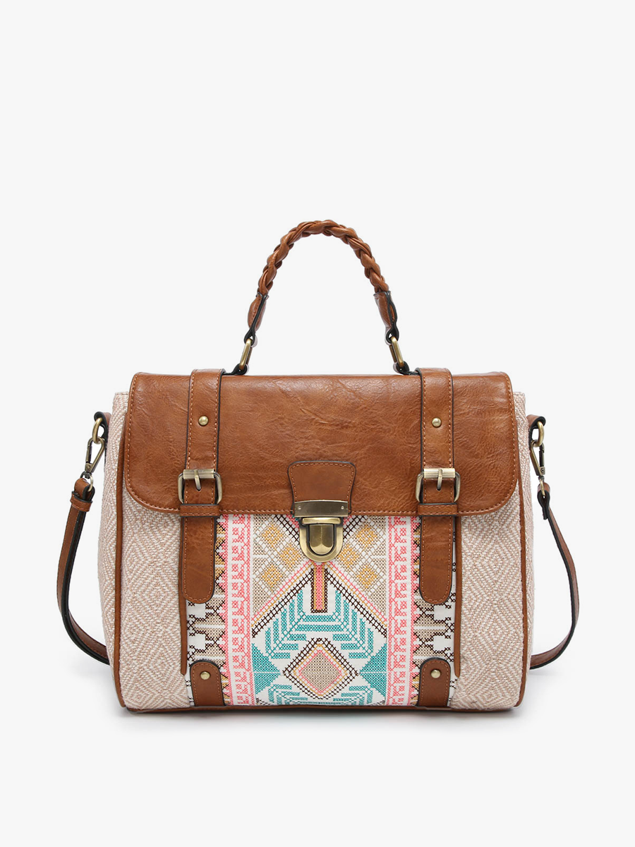 Harlow Aztec Embroidered Satchel