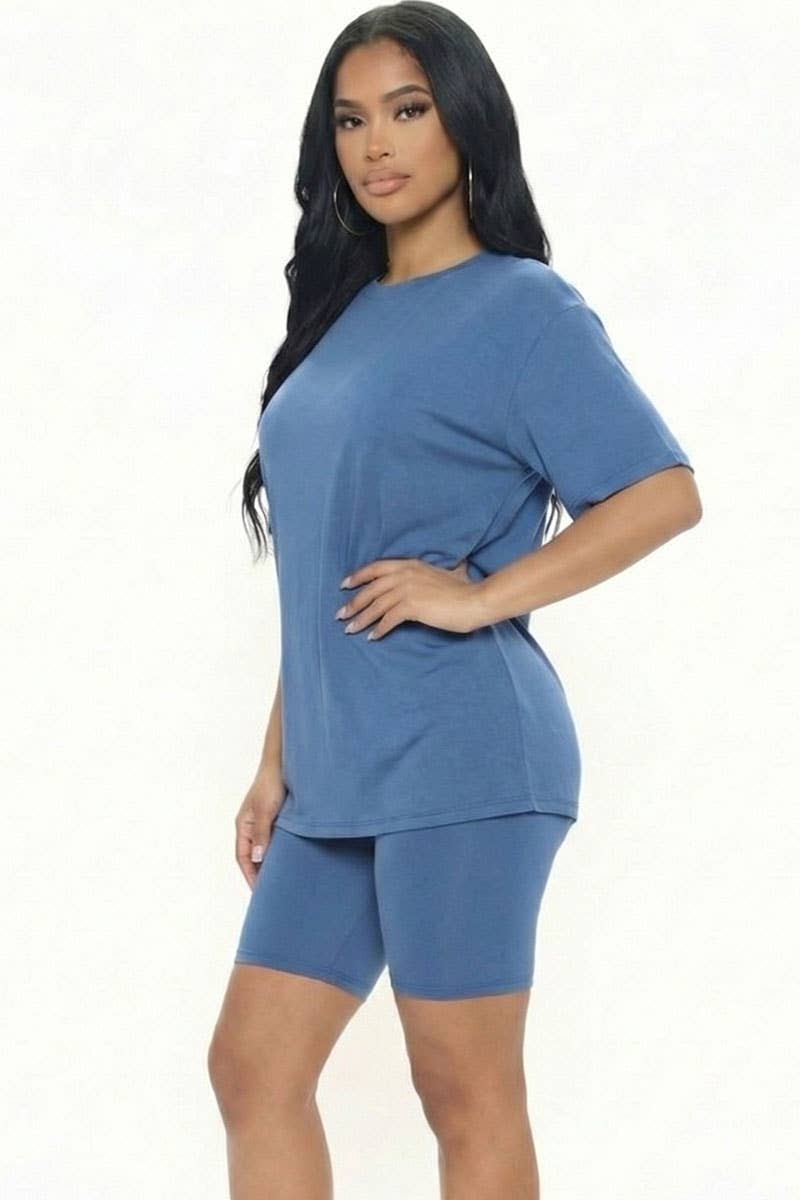 Loose Fit Top & Bike Shorts Set
