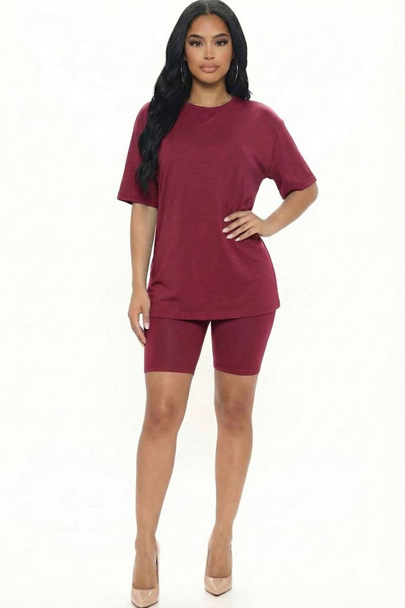 Loose Fit Top & Bike Shorts Set