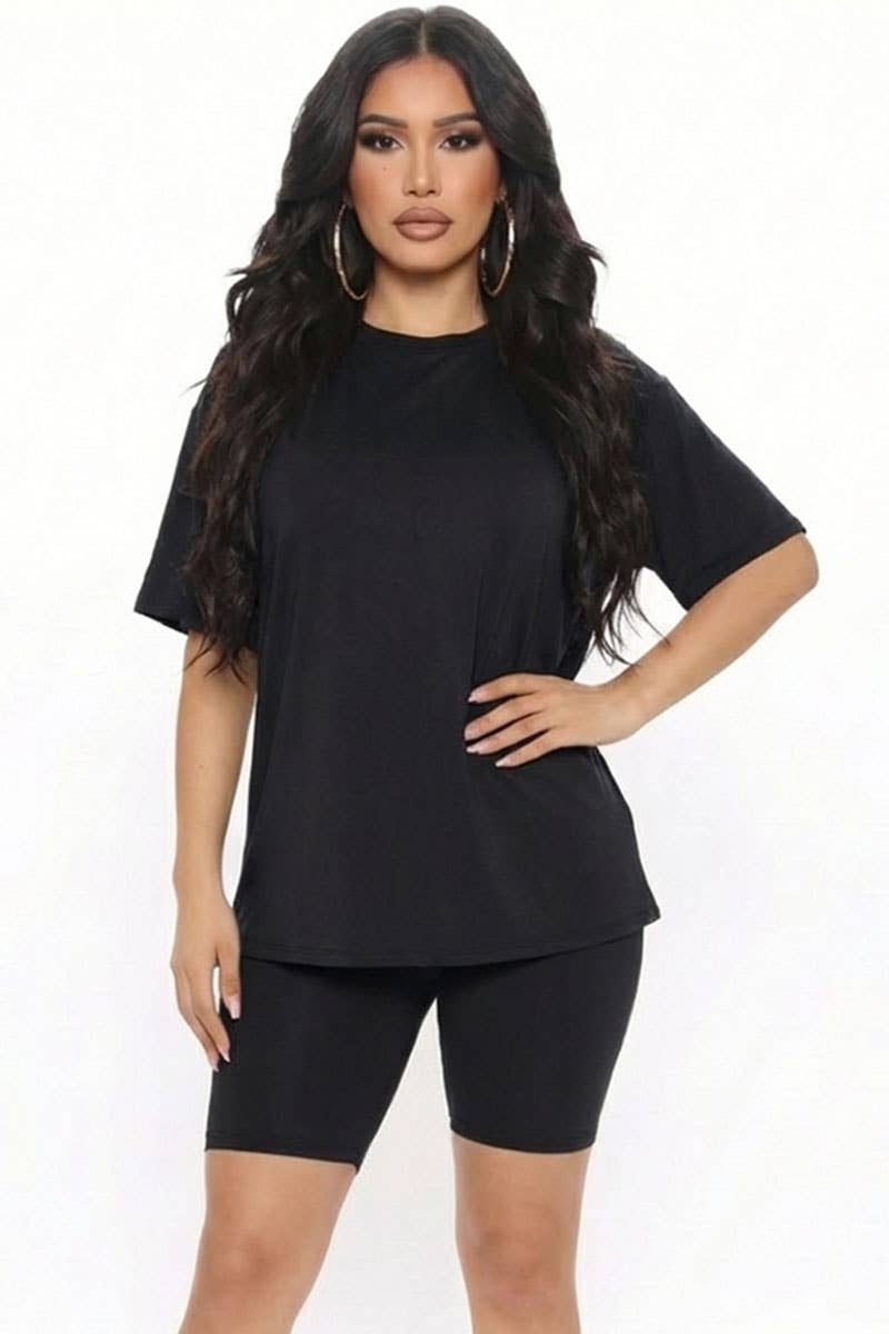 Loose Fit Top & Bike Shorts Set