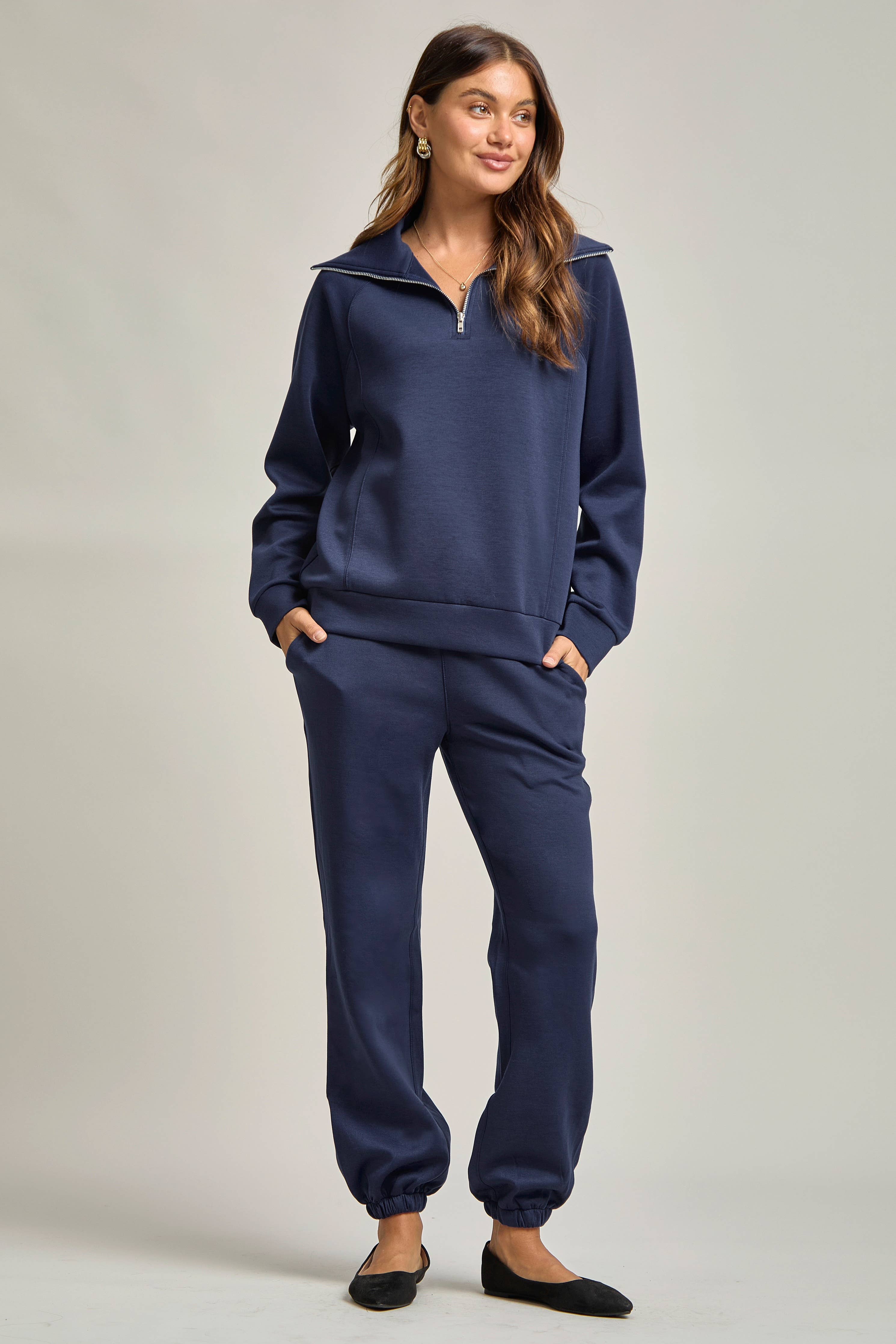 Quarter Zip Pullover + Jogger Modal Travel Set