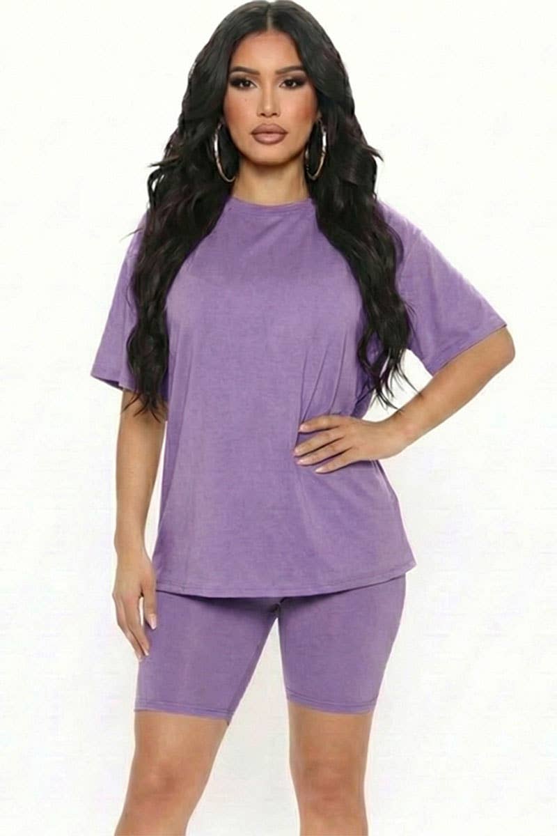 Loose Fit Top & Bike Shorts Set