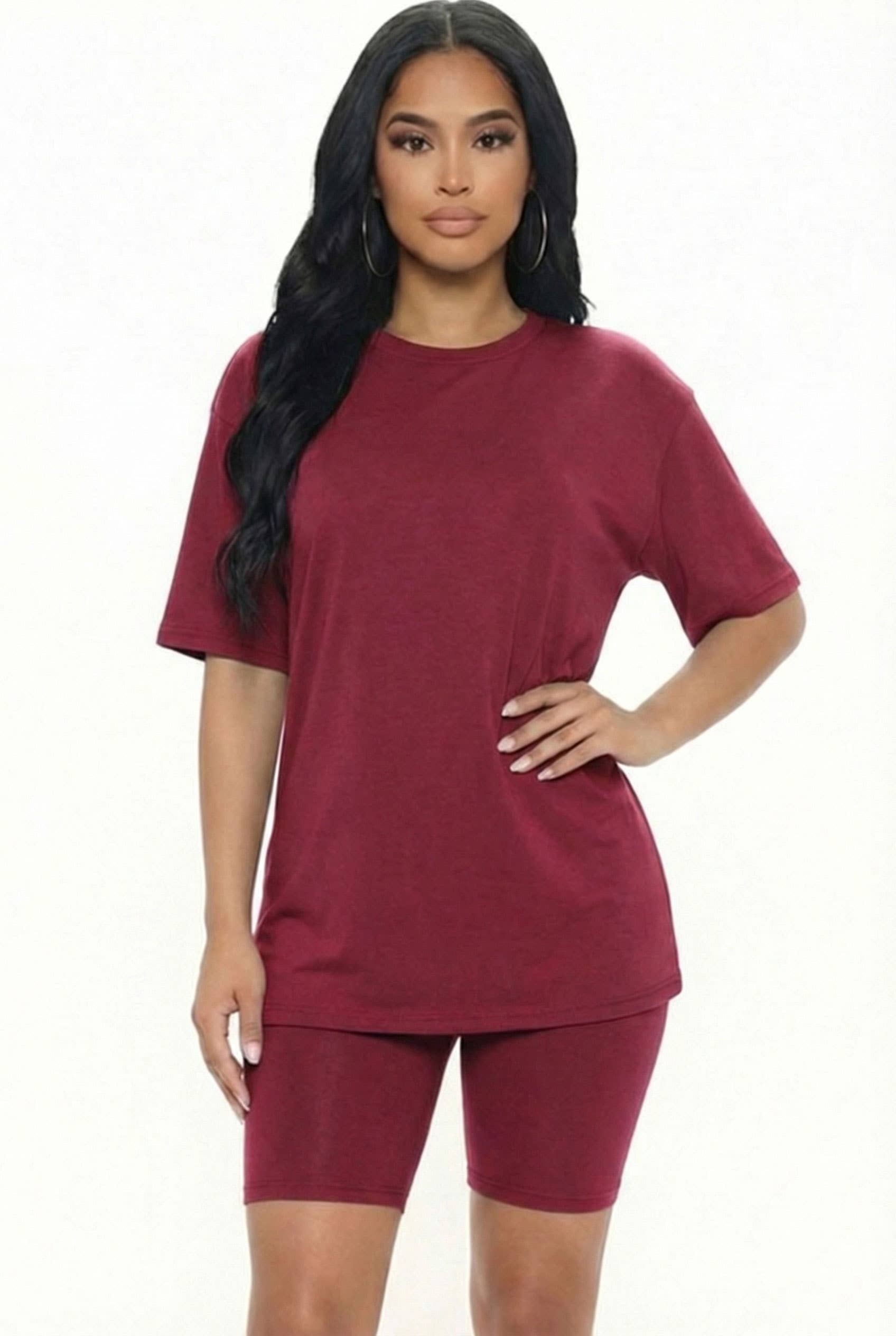 Loose Fit Top & Bike Shorts Set