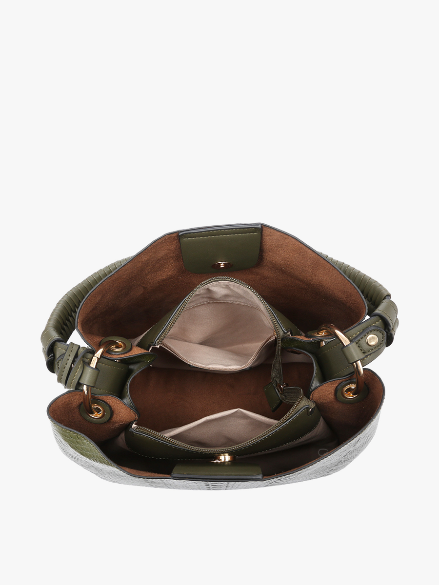 Olivia Crocodile Contrast Hobo bag