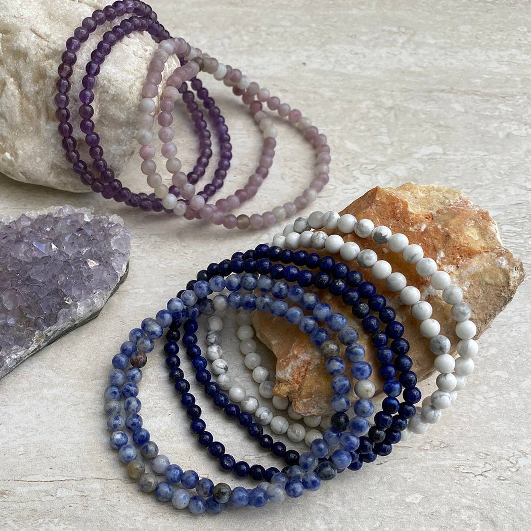 Mini Gemstone 4mm Beaded Stretch Bracelets | 43 Colors!