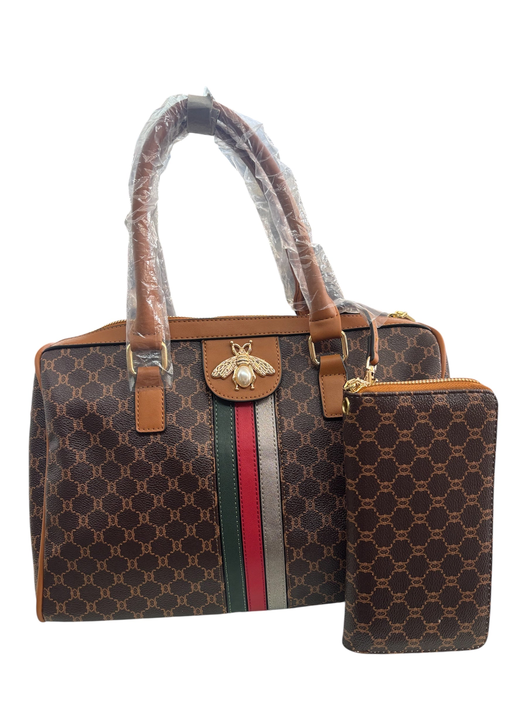 Handbag with straps and wallet