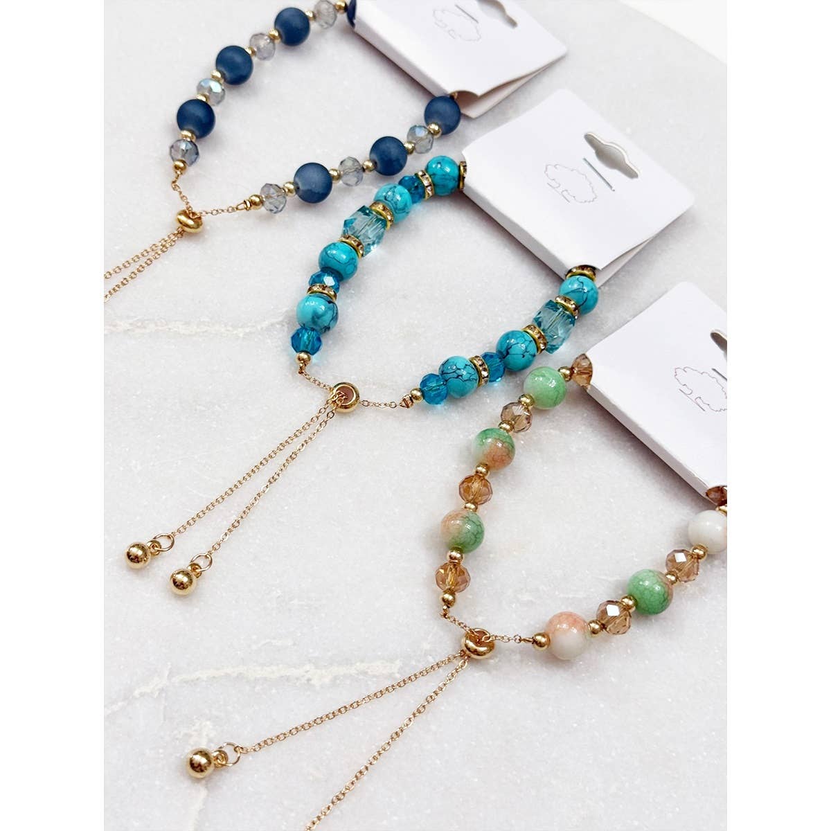 Adjustable Slider Mix Bead Bracelet