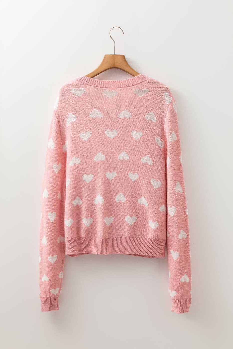Heart Button Front Cardigan Sweater