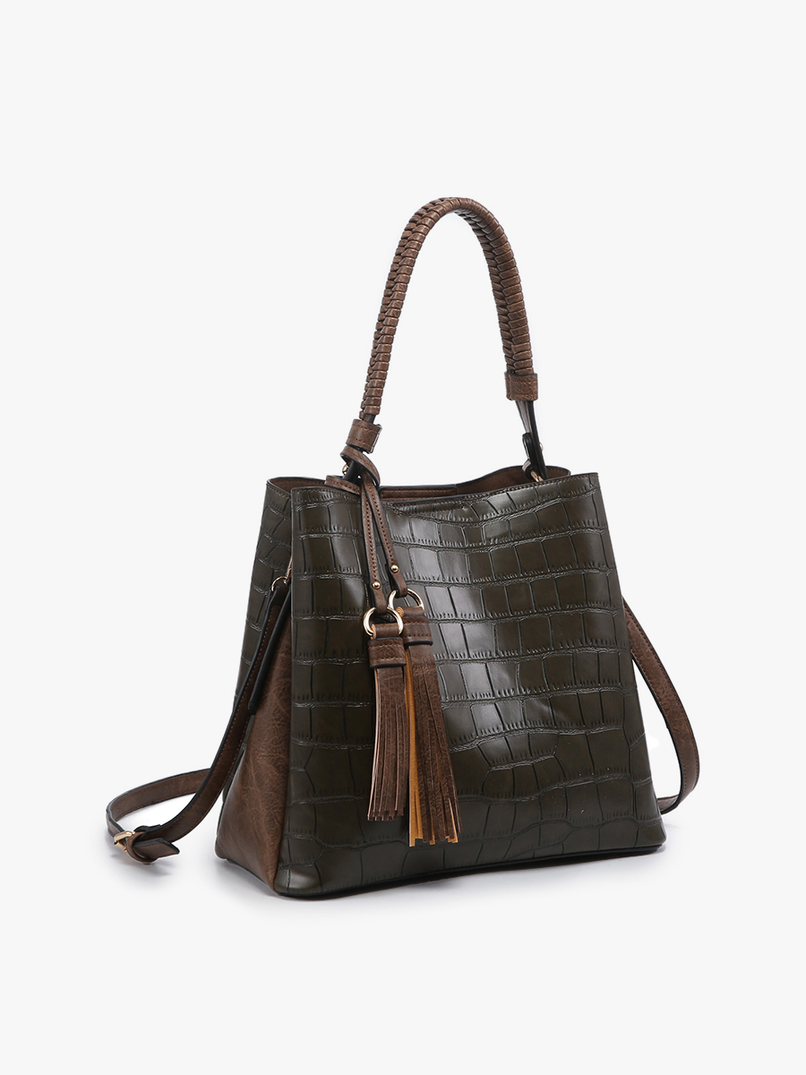 Olivia Crocodile Contrast Hobo bag