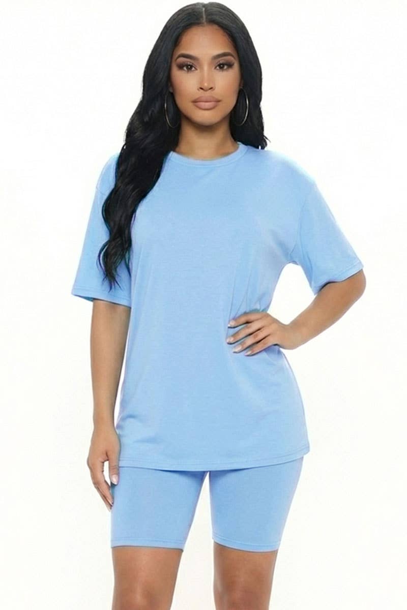 Loose Fit Top & Bike Shorts Set
