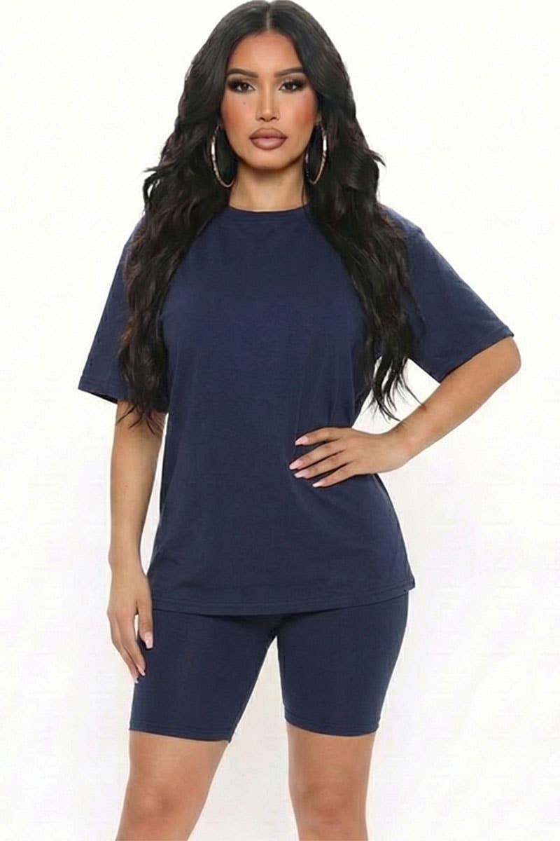 Loose Fit Top & Bike Shorts Set