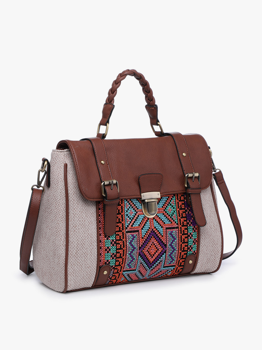 Harlow Aztec Embroidered Satchel