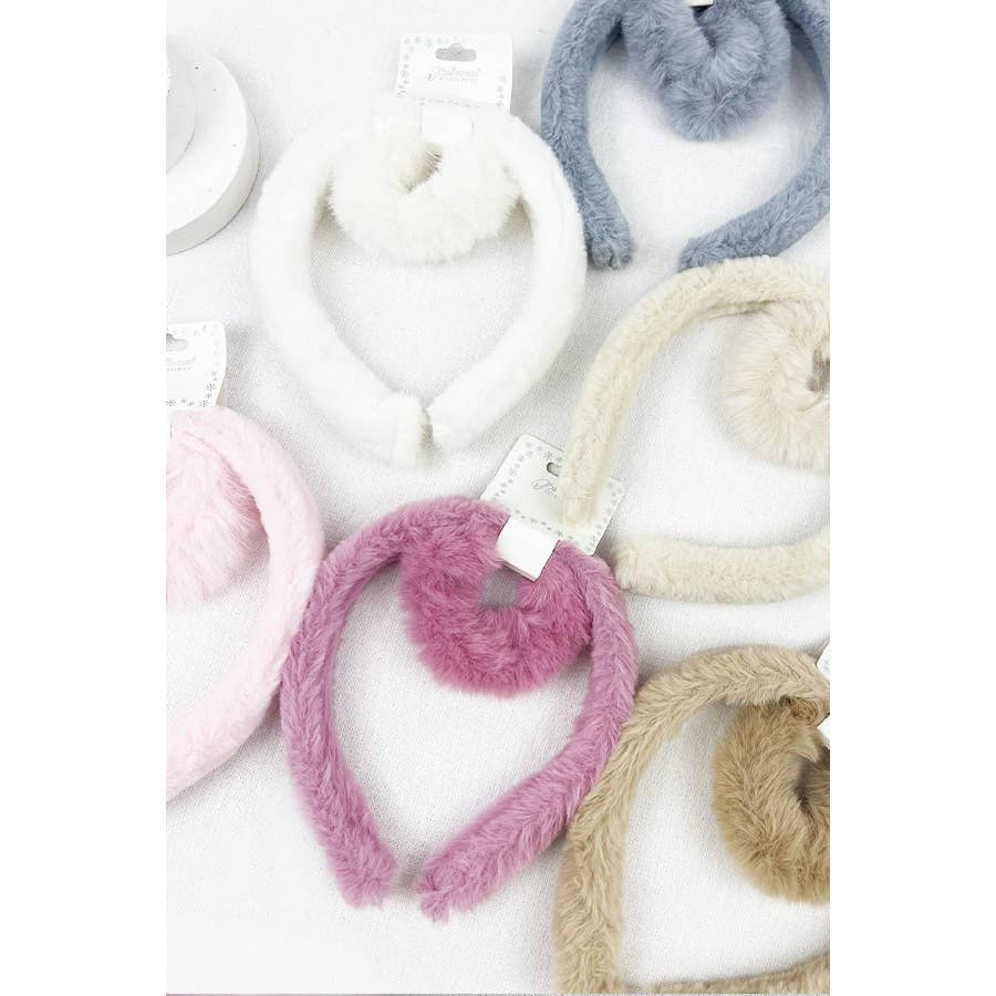 Soft Plushy Fuzzy Headband and Scrunchie Set