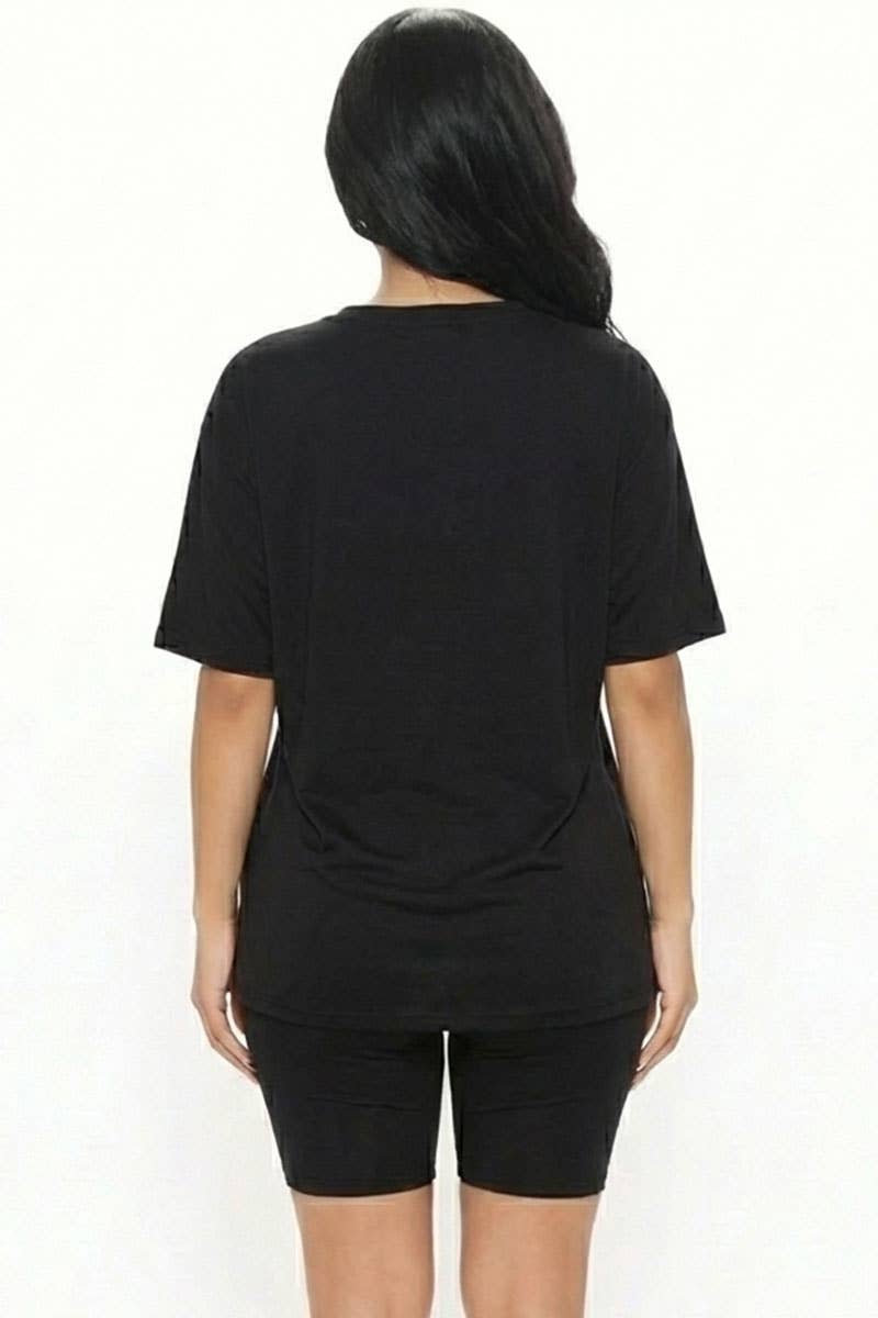 Loose Fit Top & Bike Shorts Set