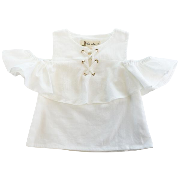 Cold Shoulder Lacing Blouse (2 Colors)