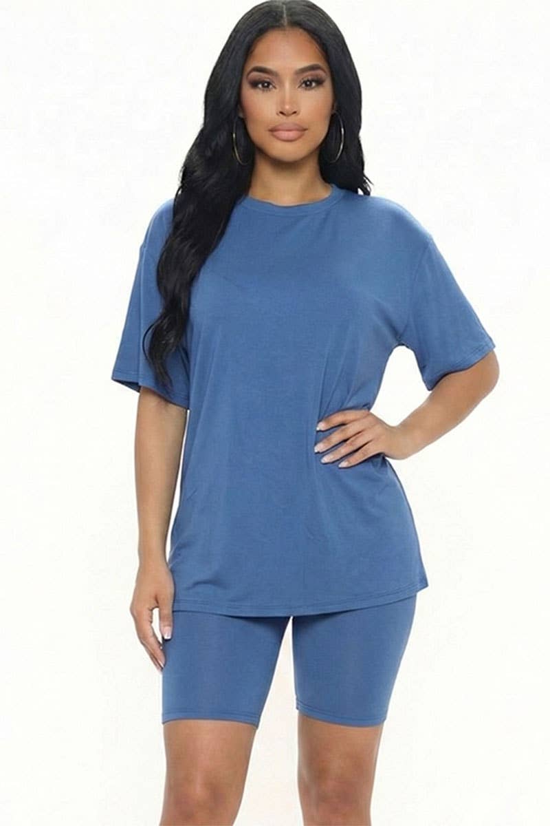 Loose Fit Top & Bike Shorts Set