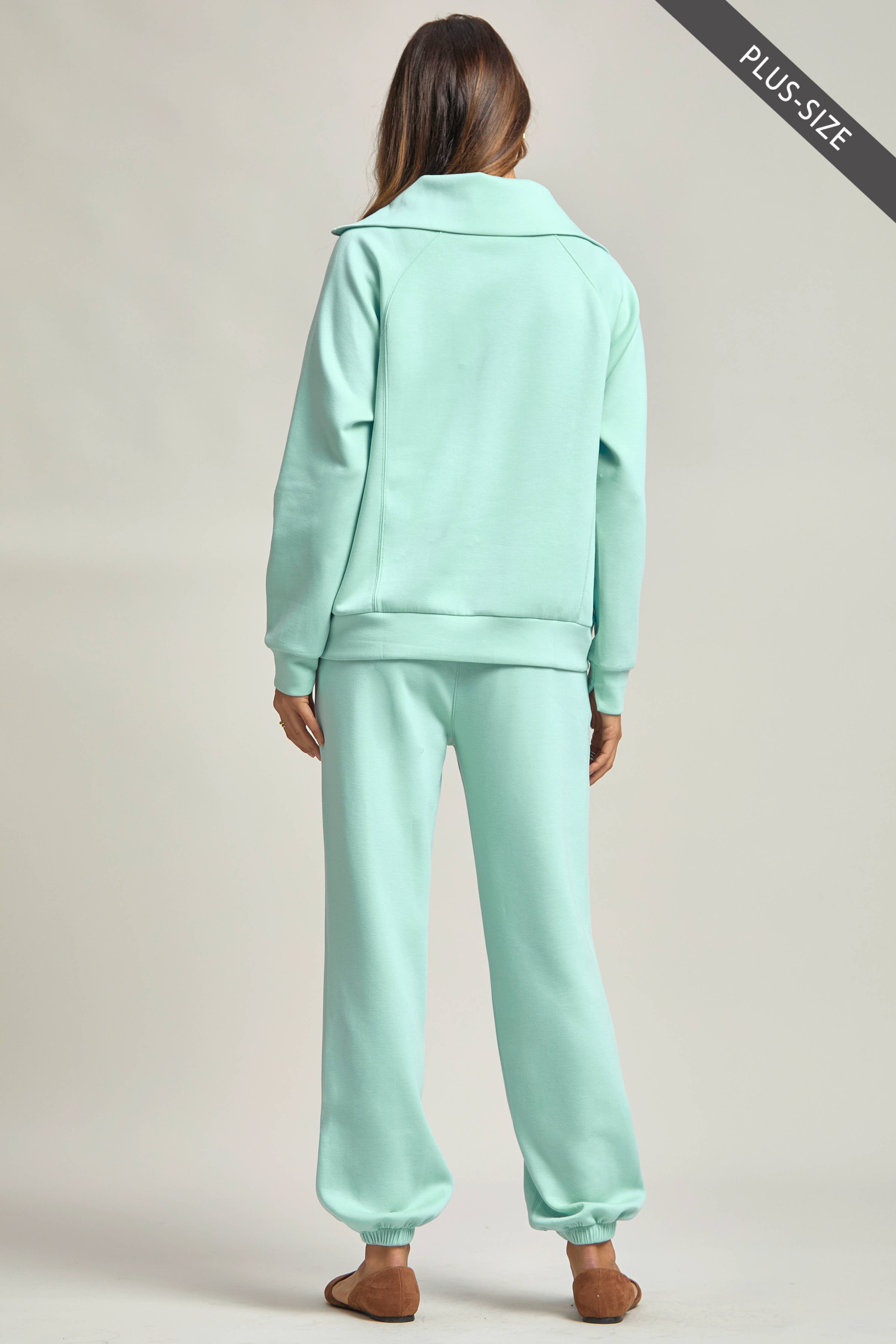 PLUS SIZE Quarter Zip Pullover + Jogger Modal Travel Set