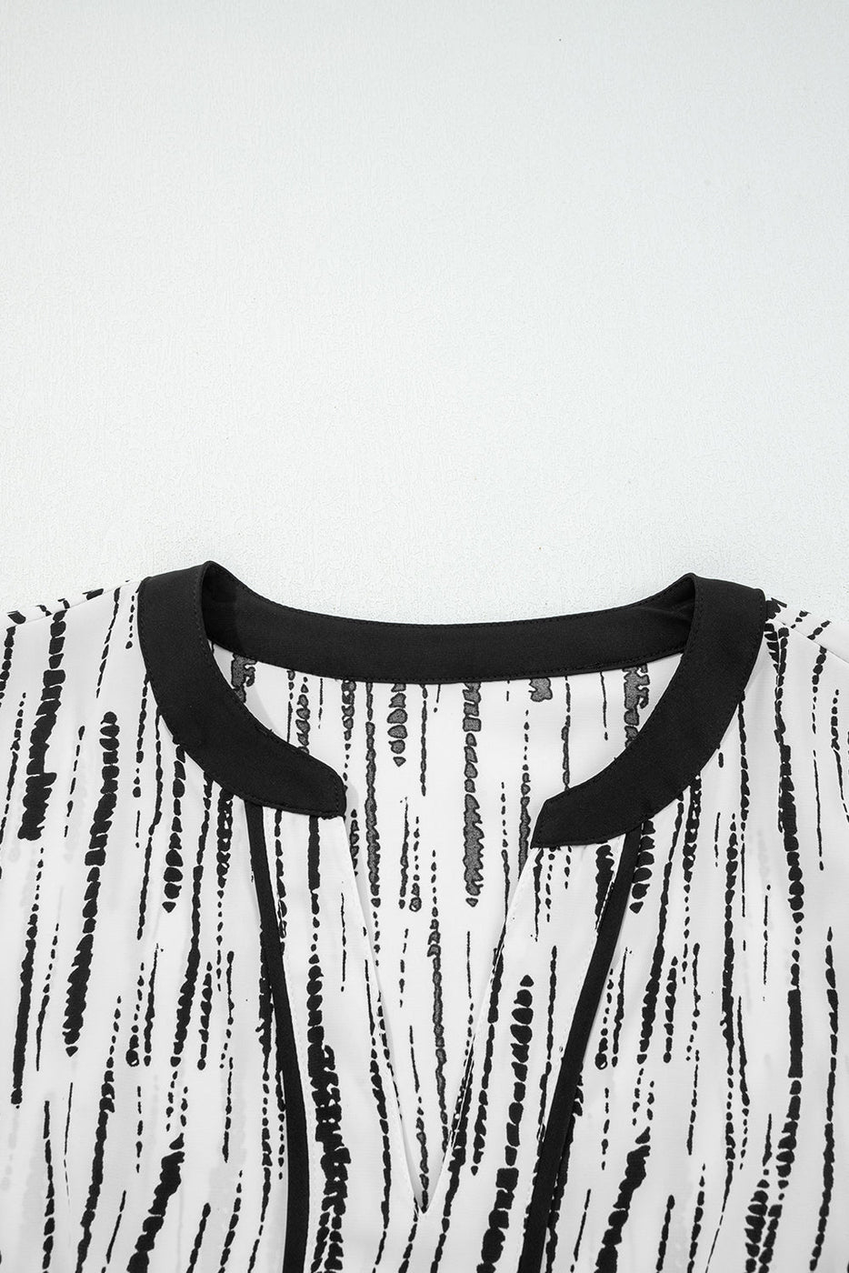 Abstract V-Neck Long Sleeve Blouse