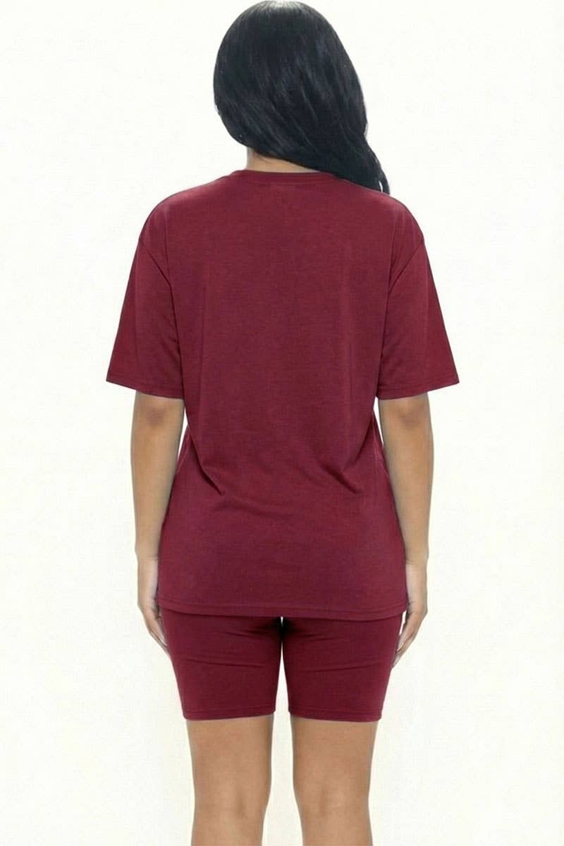 Loose Fit Top & Bike Shorts Set