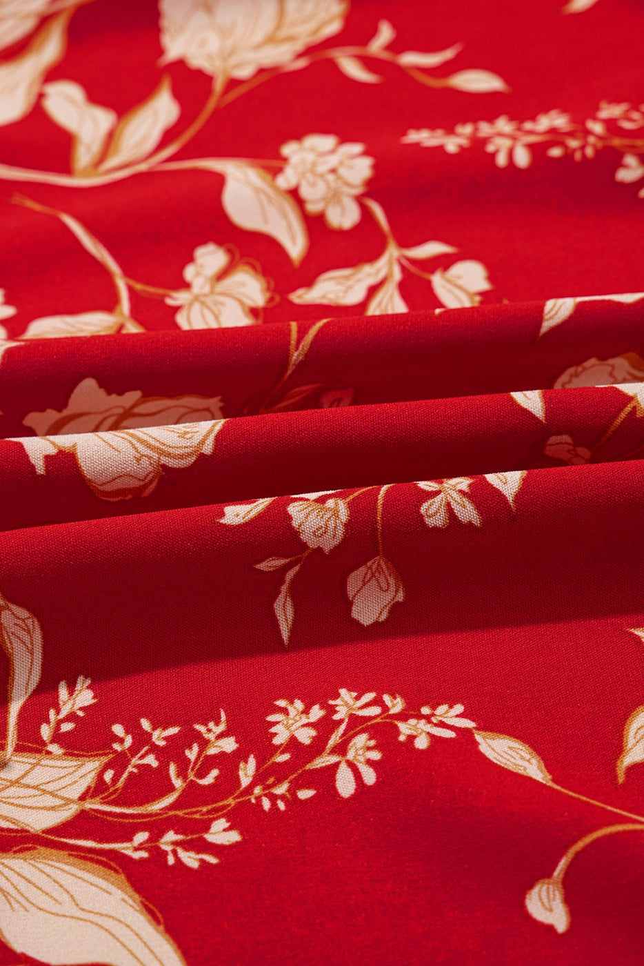 Floral Buttoned V-Neck Summer Midi Dress